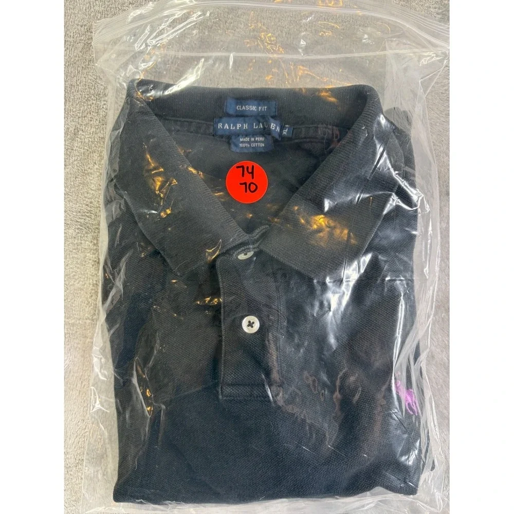 Ralph Lauren Polo Mens XL Black Short Sleeve Classic Fit Embroidered